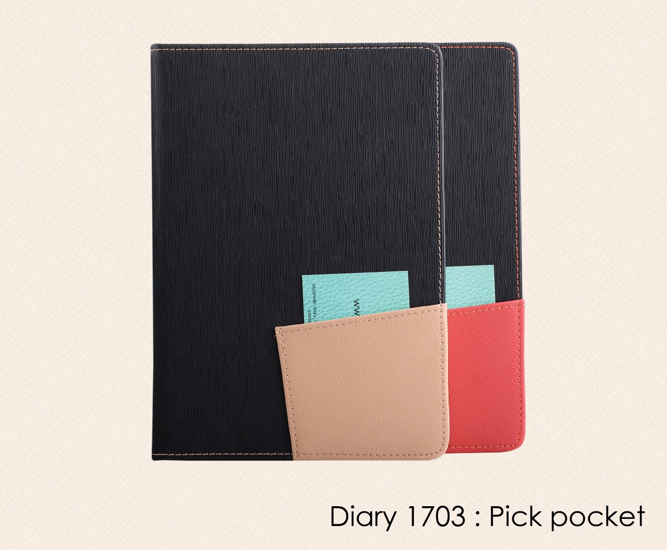 สมุดโน๊ต ไดอารี่ ปกหนัง Notebook Diary : DA  1703 Pick pocket